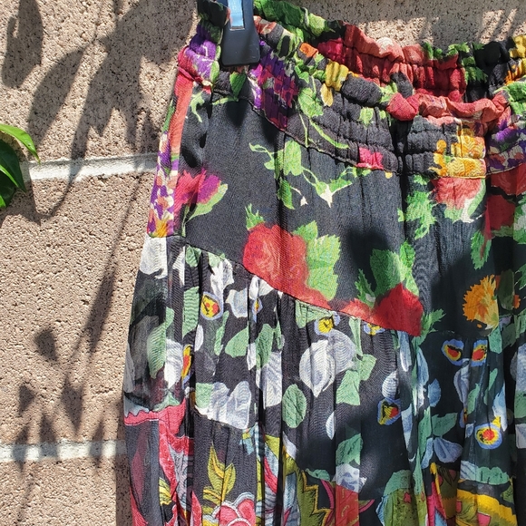 Vintage 90s patchwork tiered maxi skirt - Picture 2 of 5